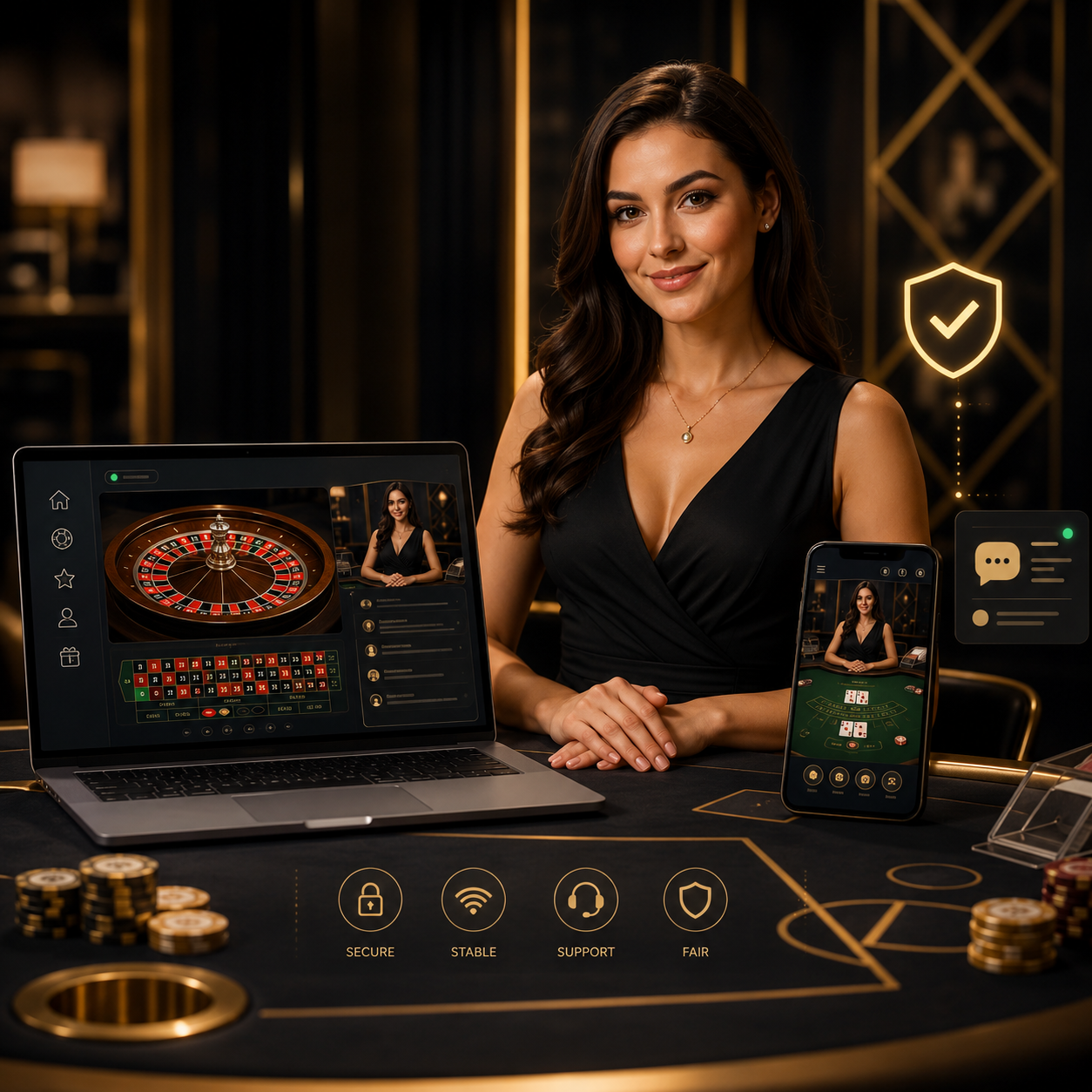 Lobby di un casinò online con giochi live